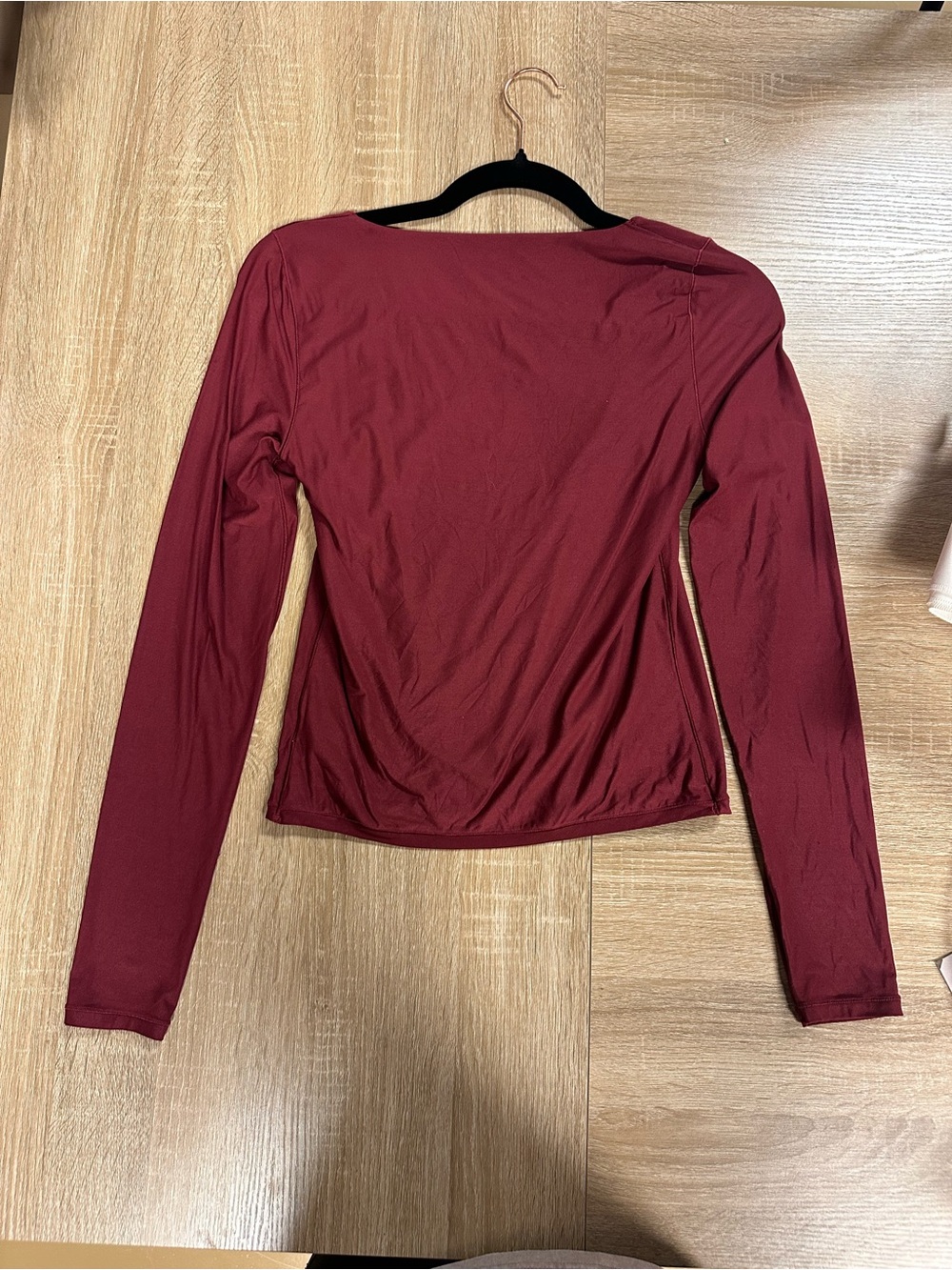Aerie SMOOTHEZ Square Neck Long Sleeve T-Shirt – Burgundy M - Picture 4 of 6